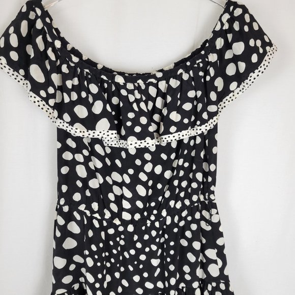 MARC JACOBS Black and White Polka Dot Ruffled Silk Dress - Size 4 - Picture 7 of 10